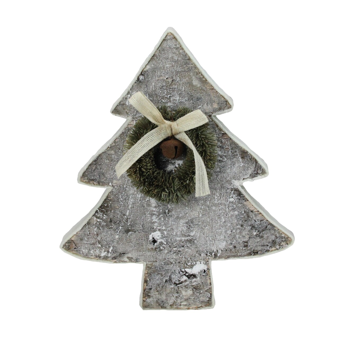 Northlight Birchwood Christmas Tree with Wreath and Bow Decoration - 12"